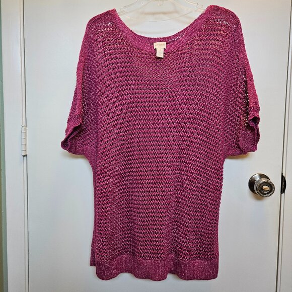 Size 20/22 Chico's Magenta Sweater - Picture 1 of 3